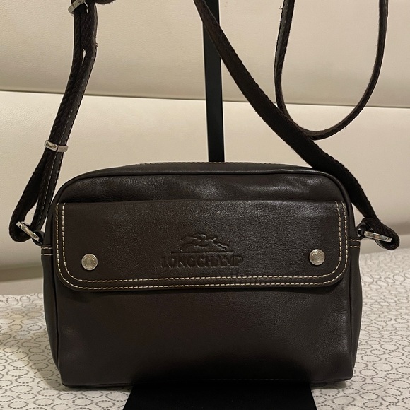 Longchamp Brown Leather Crossbody Bag - Picture 1 of 15